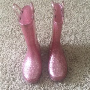 Girls Size 1 Rain Boots with Light up Heels